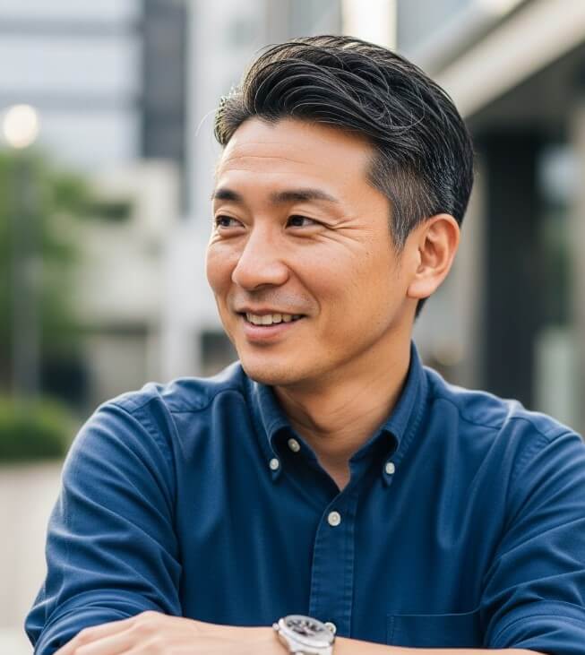 40代男性の髪型・面長に似合うスタイルの選び方